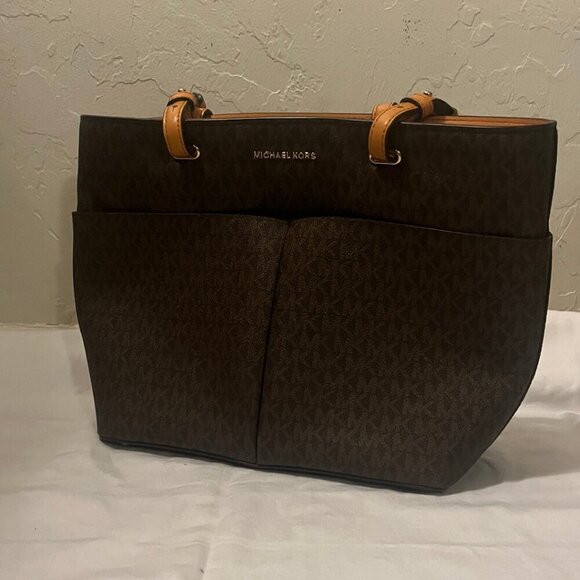 Michael Michael Kors Brown / Cider Bedford Medium Logo Tote Bag - Picture 7 of 7